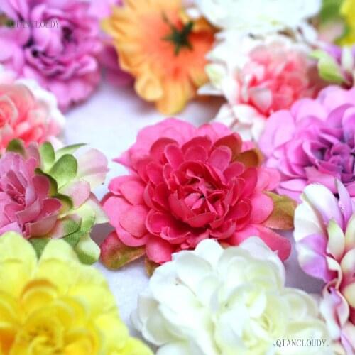 20 pieces Artificial chrysanthemum Daisy Silk flowers Heads DIY Scrapbooking wedding Party decoration Garland dress hairband D63