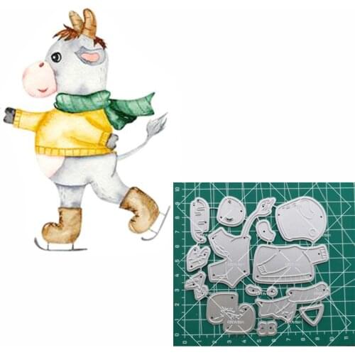 2021 christmas cow die cutting embossing machine scrapbooking merry christmas layering die