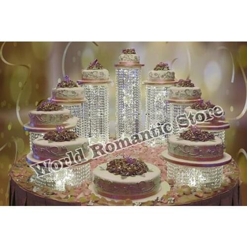9pcs Giant sizes acrylic cake stand Table Centerpiece wedding cake display cupcake holder Event Decoration dia(25cm~35cm)