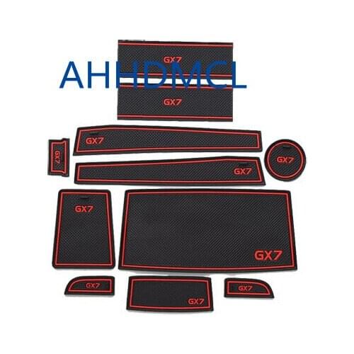 Car Anti-Dirty Pad Door Groove Gate Slot Cup Armrest Storage Pad Anti-Slip Mat For Geely Gleagle GX7 2013