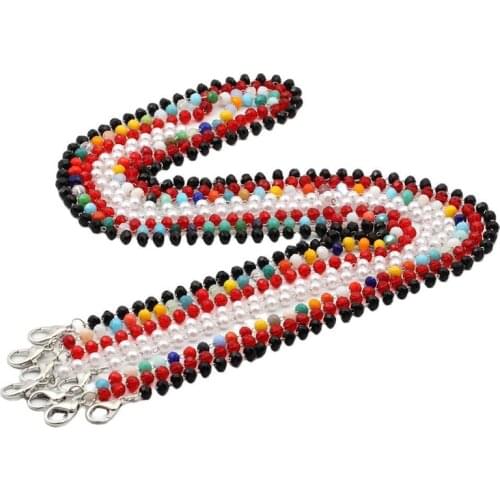 White Pearl Beaded Chain Mask Necklace Face Mask Lanyards Reading Glasses Chain Neck Straps Mask Cord Holder Anti-lost