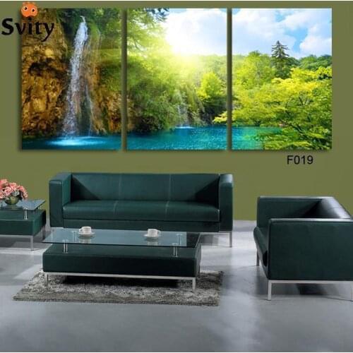Free Shipping 3 Piece Canvas Prints Christmas Scenery between landscape Canvas Painting Paintings For Living Room Wall Art Work