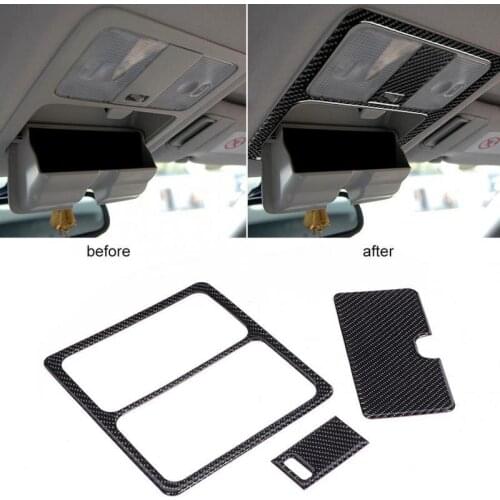 BOOMBLOCK Carbon Fiber Car Reading Light Panel Cover Trim for Nissan 350Z Hard Roof 2006 2007 2008 2009 Accessories Interior