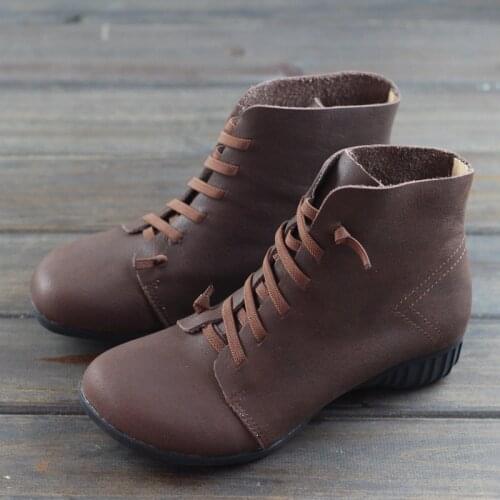 Womens Shoes Ankle Boots Autumn Leather Boots women 2019 Fall Ladies Boots Female Footwear