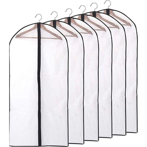 6pcs/set Suit Dress Jacket Clothing Covers Garment Transparent Clothes Coat Dustproof Cover Protector Travel Bag Dust Cover