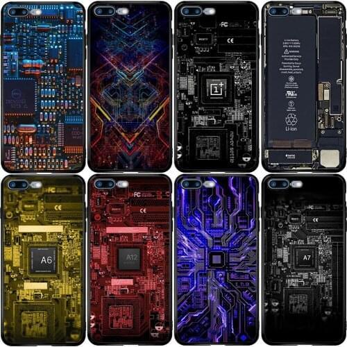 Cover Case for iPhone Oneplus 5S SE 2020 6S 7 8 6T 8T Plus XS XR 11 12 Pro Mini Max Computer Battery Phone Circuit Board