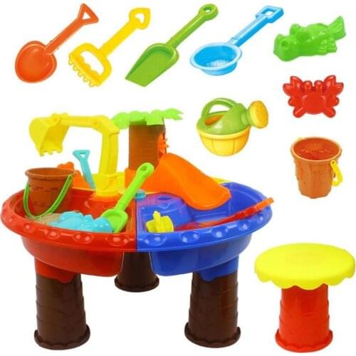 Baby Summer Sand And Water Table Box Baby Kids Children Outdoor Beach Waterwheel Toys Family Play Set Activity Sandpit Toy