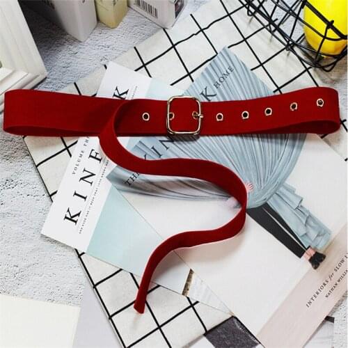 Retro Long Velvet Belt Cloth Dress Belts Female Knot Black Waistband Square Heart Round Buckle Decorate Coat Sweater Belt Waist