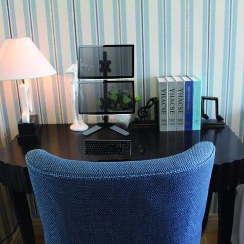 Suptek Dual LCD LED Monitor Stand Desk Mount Bracket Heavy Duty Stacked, Holds Vertical 2 Screens up ML6802