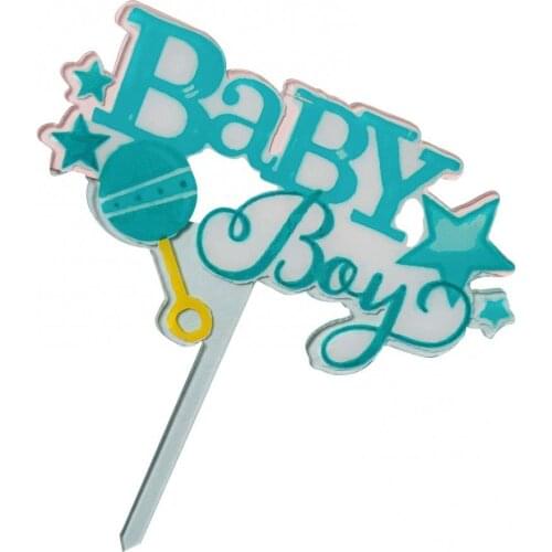 Hot Sale 60% Baby Boy Girl Multicolor Acrylic Cake Topper Birthday Anniversary Party Decor Cake Decorating Supplies