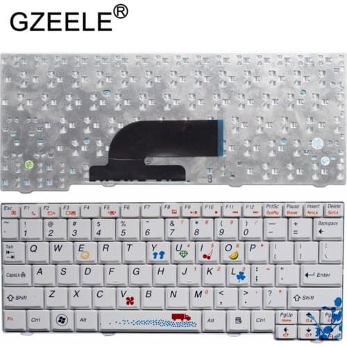 GZEELE New For Lenovo IdeaPad S10-2c S10-3c US White Colorful Keyboard