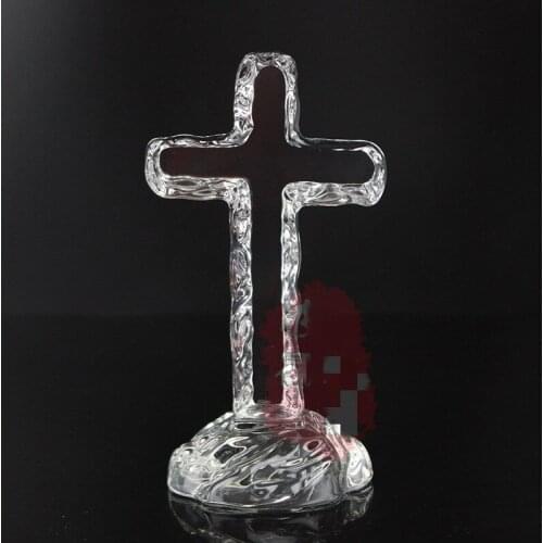 Crystal Jesus Cross Furnishings Home Religious Craftsdecoration Ornaments Christian Gifts 150*80*60mm Feng Shui Pendulum Item