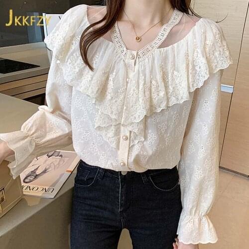 JKKFZY Women's Shirts With Embroidery