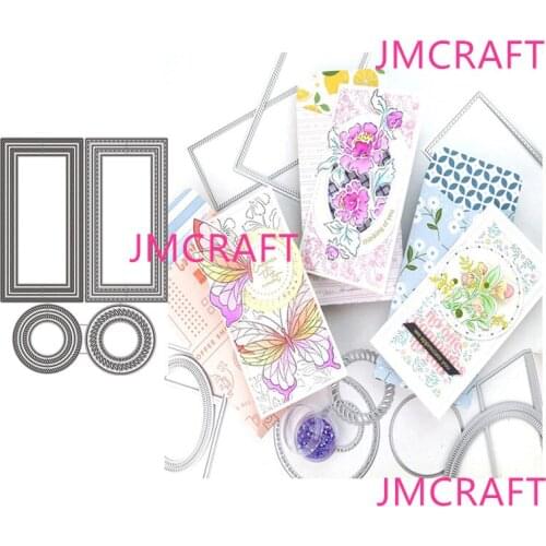 JMCRAFT 2021 Rectangle And Circle Background#6 Metal Cutting Dies DIY Scrapbook Handmade Paper Craft Metal Steel Template Dies