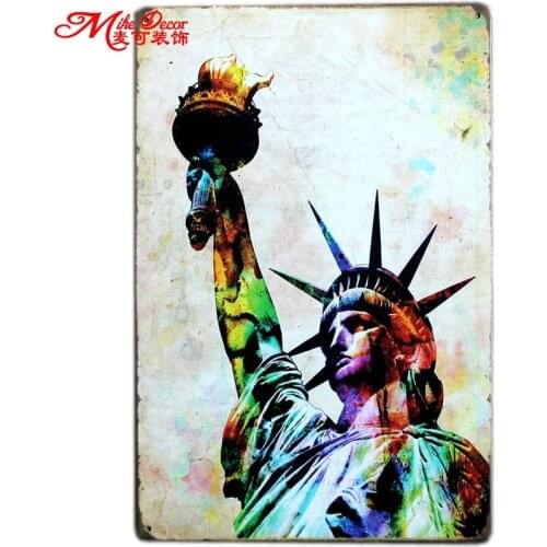[ Mike86 ] The statue of liberty Metal Plaque Gift PUB Wall art Painting Bar Craft Decor AA-186 Mix order 20*30 CM