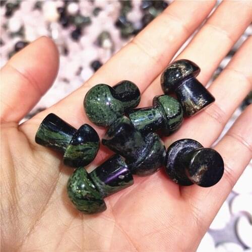 Mini Mushrooms Figurine Natural Stones Carved Crafts Decor Quartz Healing Crystal Reiki Statue Trinket Gift Gems home Ornament