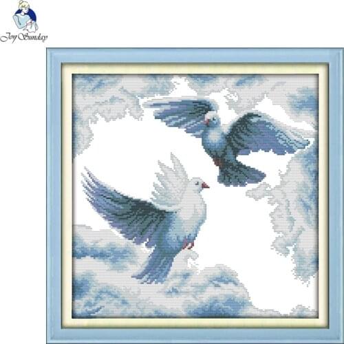 The peaceful white dove Cross Stitch Patterns 11CT Printed Fabric 14CT Counted Canvas Cross-stitch Embroidery Thread Sets