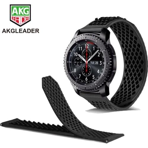 AKGLEADER Soft Rubber 22mm Sport Band For Huawei Watch GT Wrist Strap For Samsung Galaxy Watch 46mm Gear S3 Bracelet Amazfit 2