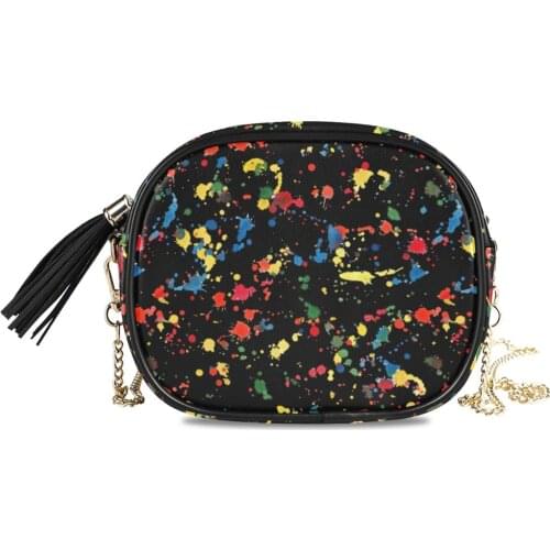 New Winter Fashion Faux Fur Bag Large Capacity Colorful Splash Print Bag Womens One-shoulder crossbody Handbag Bag Female Bag