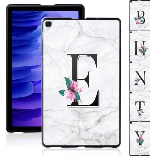 New Slim Tablet Case for Samsung Galaxy Tab A7 10.4 Inch T500/T505 Anti-fall Initial Name Pattern Back Case + Free Stylus