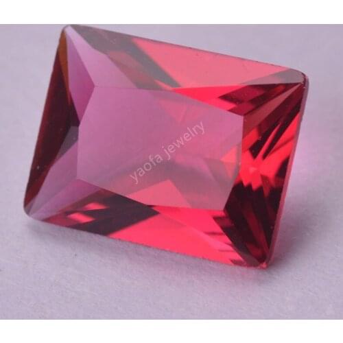 Wholesale 2x3~13x18mm 3# Light Rose Red Color Rectangle Shape Cut Loose Synthetic Gems Baguette Glass Stone Beads For Jewelry