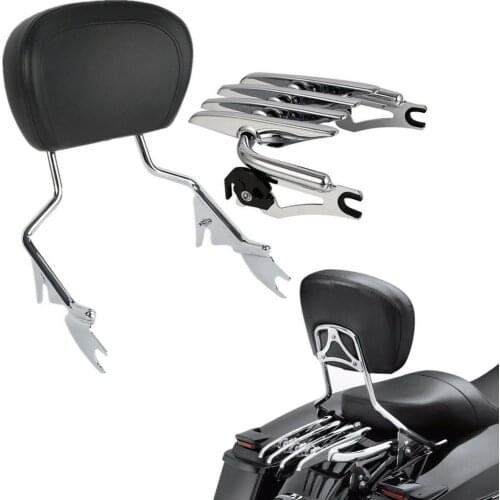 Motorcycle Backrest Sissy Bar Luggage Rack Docking Kit For Harley Touring Road King Road Glide Electra Glide 2009-2020