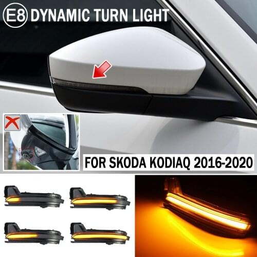 2PCS Flowing Water For Skoda Kodiaq 2016-2020 LED Dynamic Turn Signal Light Sequential Rearview Side Mirror Blinker Indicator