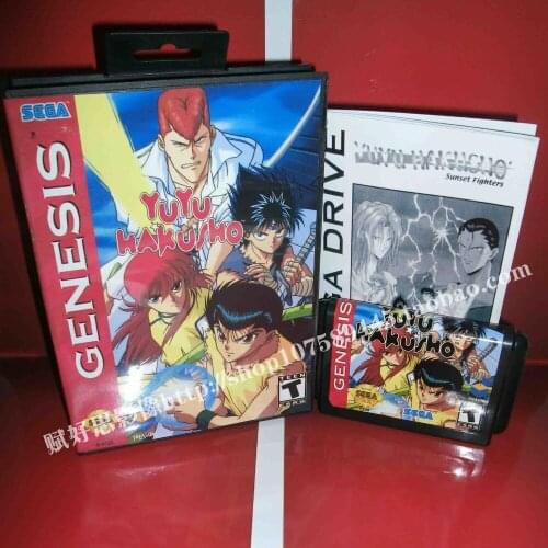 Sega MD game - YuYu Hakusho with Box and Manual for 16 bit Sega MD game Cartridge Megadrive Genesis system
