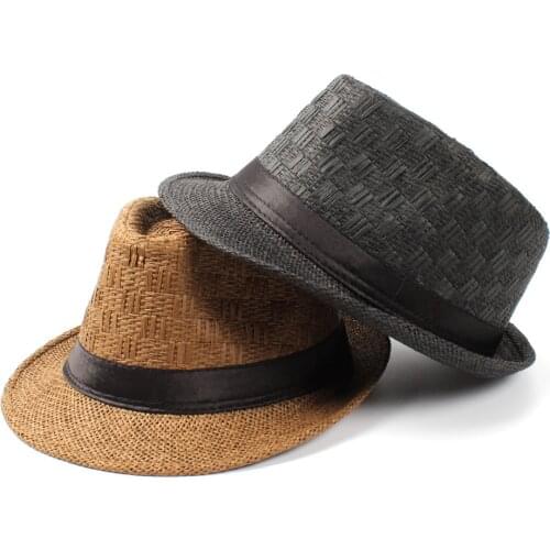 Women Men Summer Travel Straw Boater Beach Fedora hat For Gentleman Elegant Lady Seaside Homburg Sun Panama Sun Hat