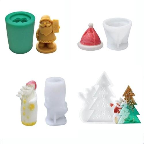 Santa Claus Candle Mold DIY Silicone Cake Mold 3D Father Christmas Chocolate Mould Kitchen Jelly Dessert Candle Molds 40a Expert