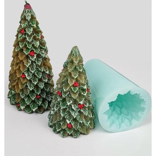 3D Christmas Tree Pine Candle Silicone Molds Cake Chocolate Wax Soap Mould DIY Aromatherarpy Household Decoration Craft Tools