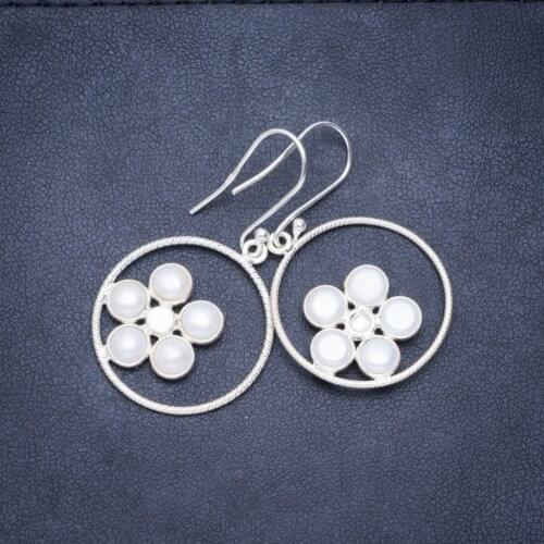 Natural River Pearl Handmade Unique 925 Sterling Silver Earrings 1.5" A0954