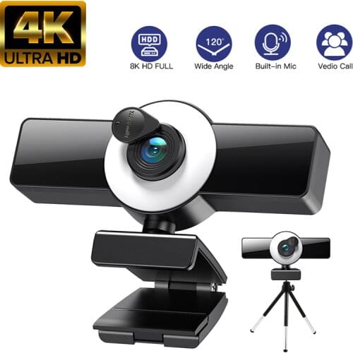 4k 8K Webcam Autofocus PC Computer Web Cams With Microphone 3 Color Modes Mini Cam For Conference Streaming Video Laptop