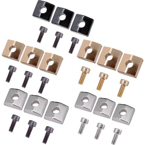 3pcs Electric Guitar Locking Nut Clamp with Screws Electric Guitar Parts for Tremolo Bridge Accessories