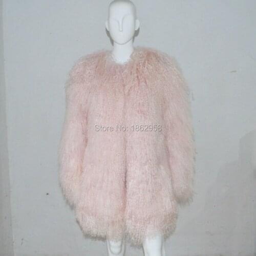 SJ030 2019 New XL XXL XXXL 4XL 5XL 6XL Winter Warm White Real Fur Coats With a Pocket Luxury Genuine Fur Coats For Women