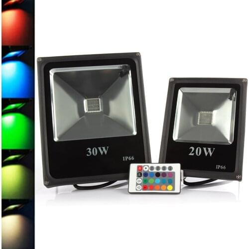 1pcs Ultra Bright 10W 20W 30W 50W RGB AC220V 110V Led Flood light Waterproof IP65 Led Reflector Led Floodlight Outdoor lighting