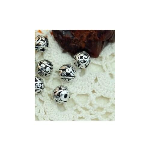 10pcs/lot Tibetan Silver Plum bead for bracelet Decorative Metal DIY Jewelry Alloy accessories fg4s