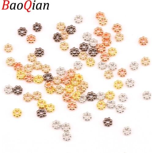 1000pcs/Batch Loose 3mm Flower Shape Handmade Creative Fashion Necklace Bracelet Gasket Beads DIY Accessories