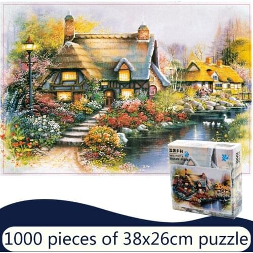 1000 pieces puzzle Mini jigsaw 38x26 cm Assembling picture Landscape puzzles toys for adults children games educational Toys Gif