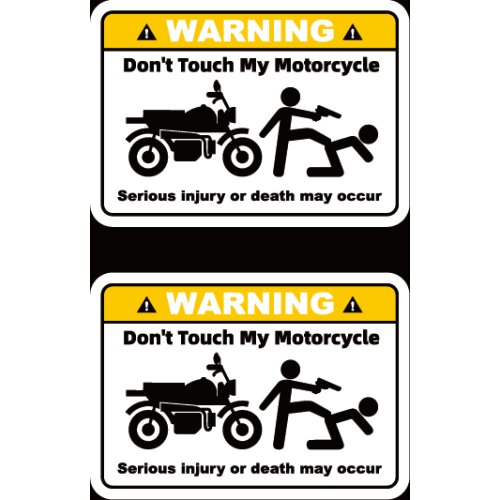 2 PCS Warning Mark Do Not Touch My Motorcycle Reflective and Waterproof Stickers Decals 8cmx5.6cm