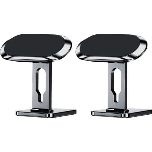 2 Packs Magnetic Phone Car Mount 360° Adjustable Magnet Phone Stand Stable Phone Car Holder Mount (Black/Silver)
