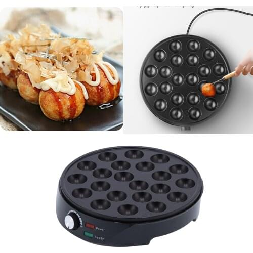 22 Hole Octopus Ball Maker Portable No-Stick Takoyaki Maker Mini Electric Baking Pan Breakfast Machine 1000W