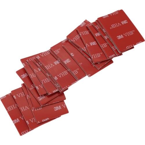 3M Black Tape Rubber Foam Double-Sided Adhesive 30*40mm Strong Paste Surface Red Gray Bottom Office Stationery Tape 20pcs