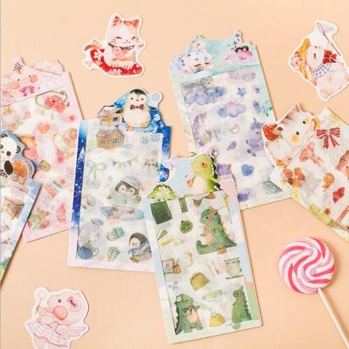 4pcs/lot Super Cute Pet Series Stickers DIY Scrapbooking Stickers For Planner Diary Album Decoration Stationery
