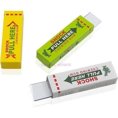DHL 500pcs Safety Trick Joke Toy Electric Shock Shocking Chewing Gum Funny Toy Pull Head Trick Shocking Toy Funny Gifts