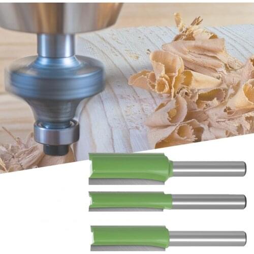 7Pcs/Set Professional Milling Cutter Kit Straight Shank Sharp Hard Alloy Single Double-edged Flush Trim Bit for Wood Cutting