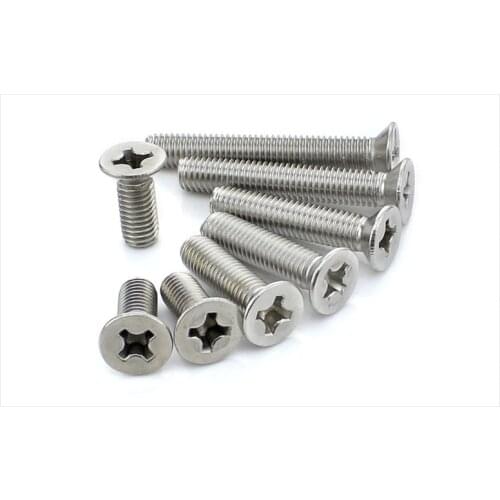 50pcs M4 x 12mm Phillips countersunk flat head screw alloy cross screws stainless steel bolts