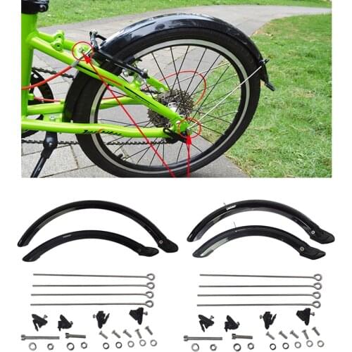 Durable Folding Bike Mud Guard 14'' 20'' Wheel Bicycle V-Brake Mudguard Set Bicycle Fenders Bicycle Parts