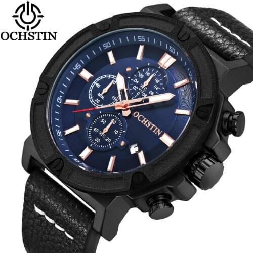 Men Watch Sport Fashion Wristwatch OCHSTIN Montre Homme Genuine Leather Relojes Hombre 2018 Quartz Male Business Watch
