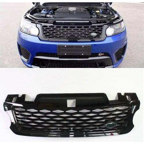 Black front grille mesh grill for Land Rover Range Rover Sport SVR 2014 2015 2016 2017